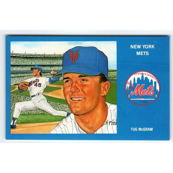 1969 NY Mets Baseball Postcard Susan Rini Tug McGraw Unused Limited Edition - Picture 1 of 2